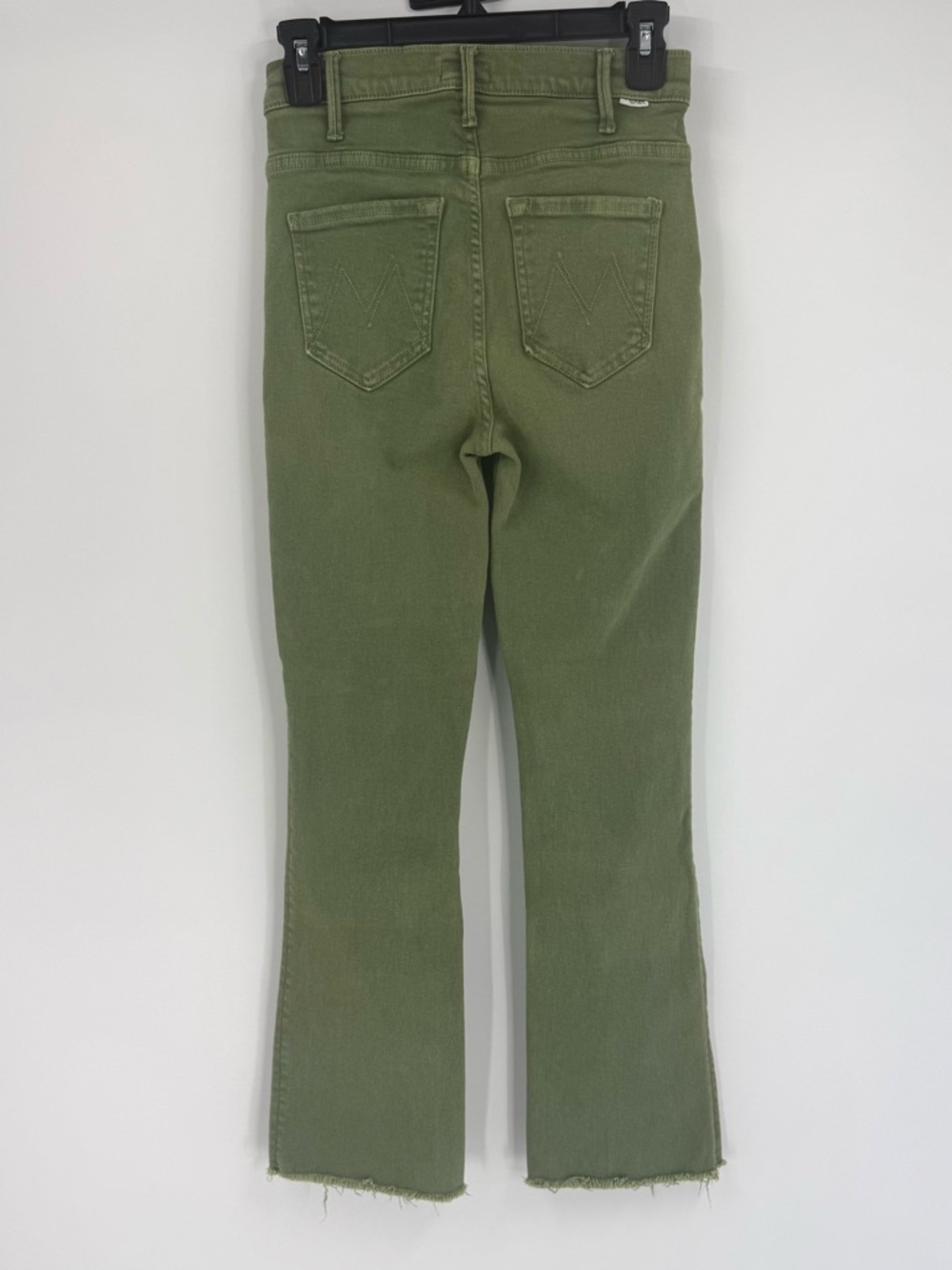 MOTHER The Hustler High Rise Raw Hem Ankle Jeans, Military Green, Size 24, NWT - Picture 6 of 12